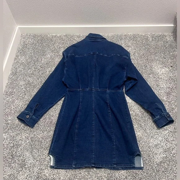 Women’s Free People Sz 2 Amber Denim Dress - Picture 2 of 4